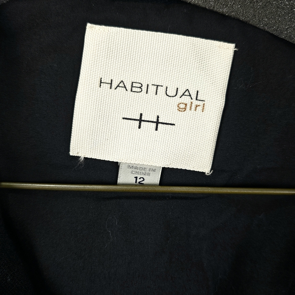 Habitual Girls Lyla Plaid French Terry Hoodie Zip Jacket Size 12 Black Moto - Picture 4 of 9